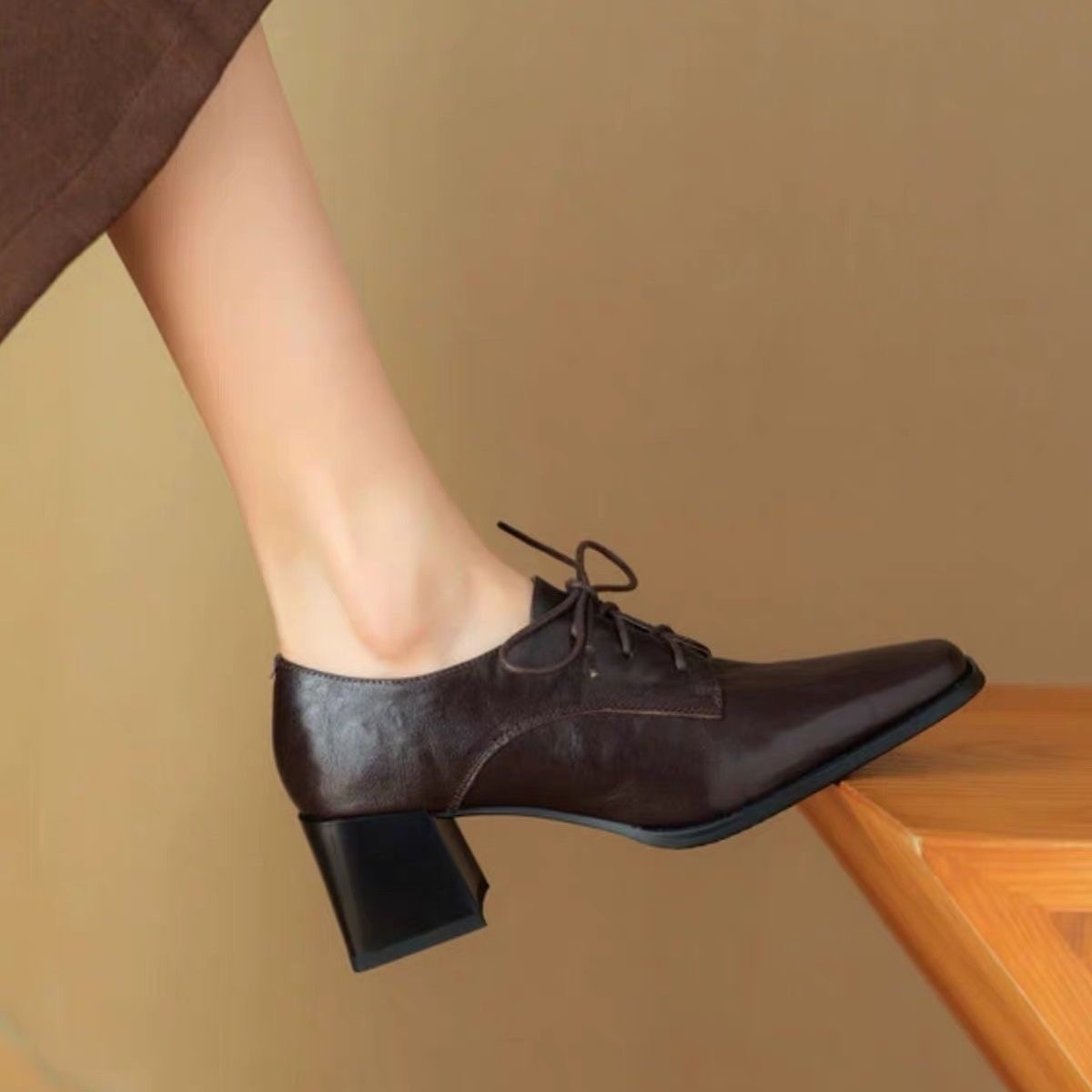 Women Square Toe Lace Up Oxfor - Oxford Lace Up Women 评论和价格