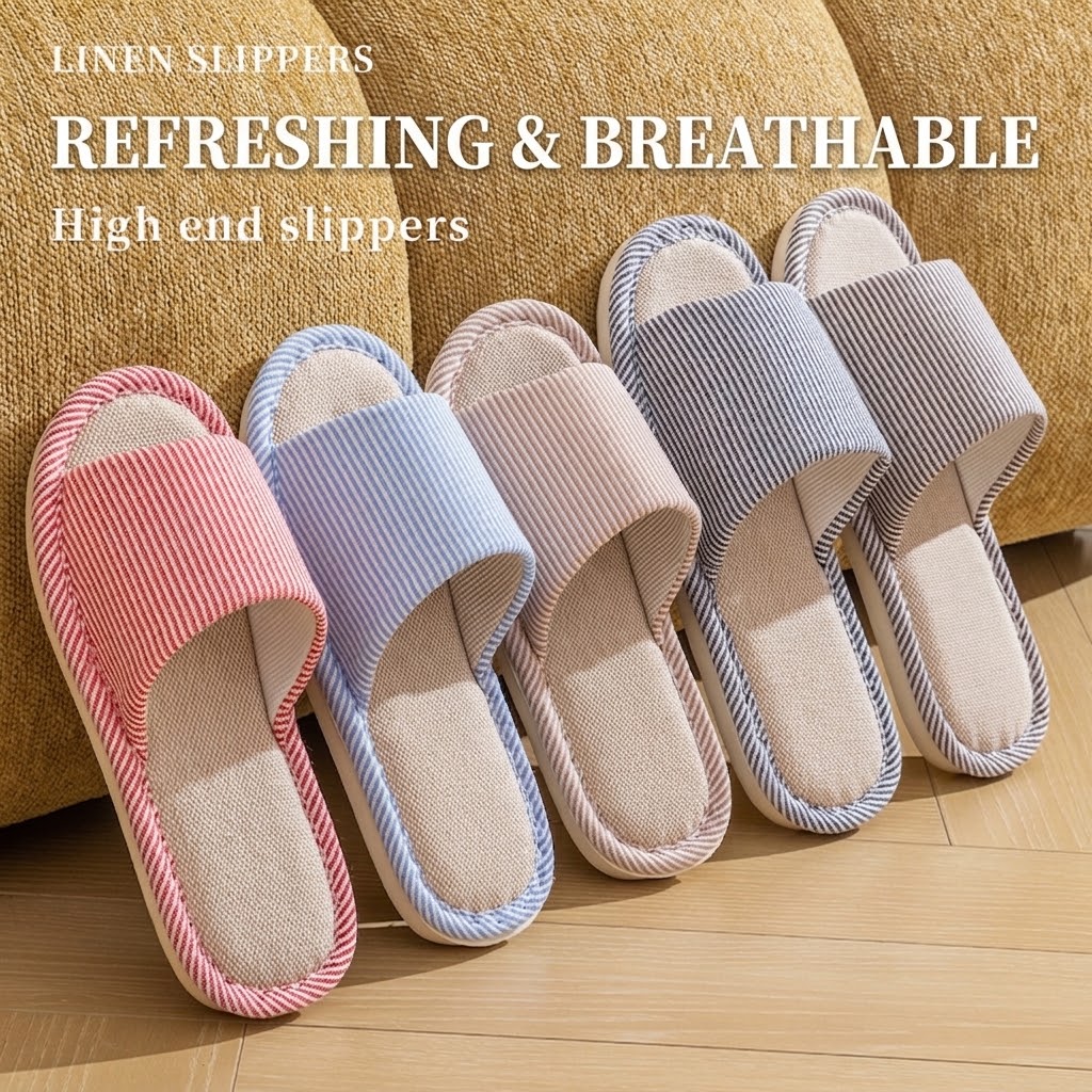 Breathable Flax Linen Slippers - Mule Slip On 评论和价格